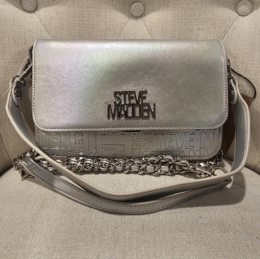 Steve Madden Silver Holographic Shoulder Bag Crossbody Bag